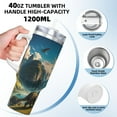 thumbnail image 3 of Daiia Valley River Dinosaur Printed 40 oz Tumbler with Handle,Ice Bully Insulated Tumbler 2 in 1 Lid Insulated Water Bottle Stainless Steel Travel Coffee Mug, 3 of 8