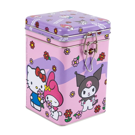 Hello Kitty and Friends Pink and Purple Rectangular Lock Top Canister, 87409