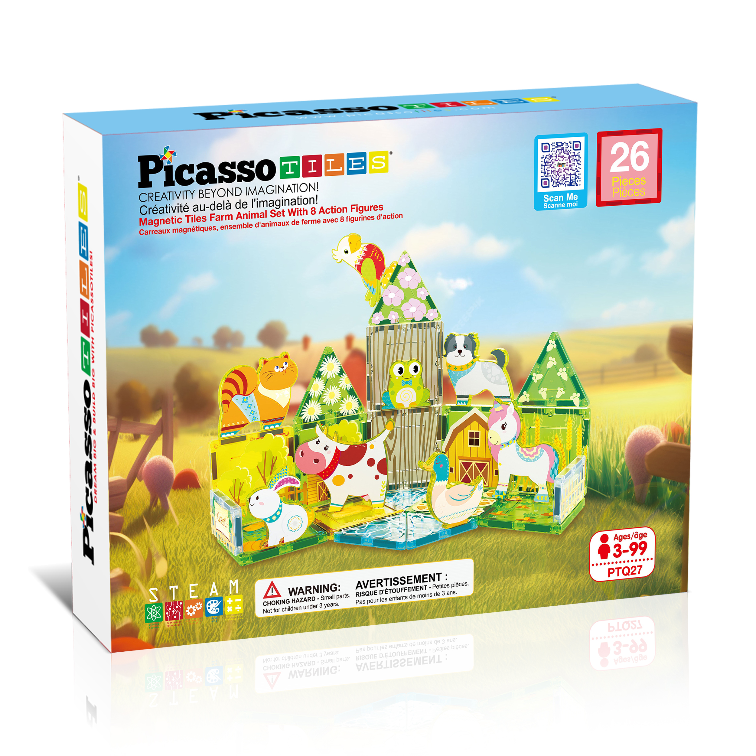 PICASSO TILES Magnetic Tiles Farm Theme, 26 Pieces, Ages 3+ photo 6