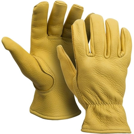 

MEN`S FULL GRAIN TAN DEERSKIN LEATHER GLOVES LINED 40 GRAM 3M THINSULATE {2XL}