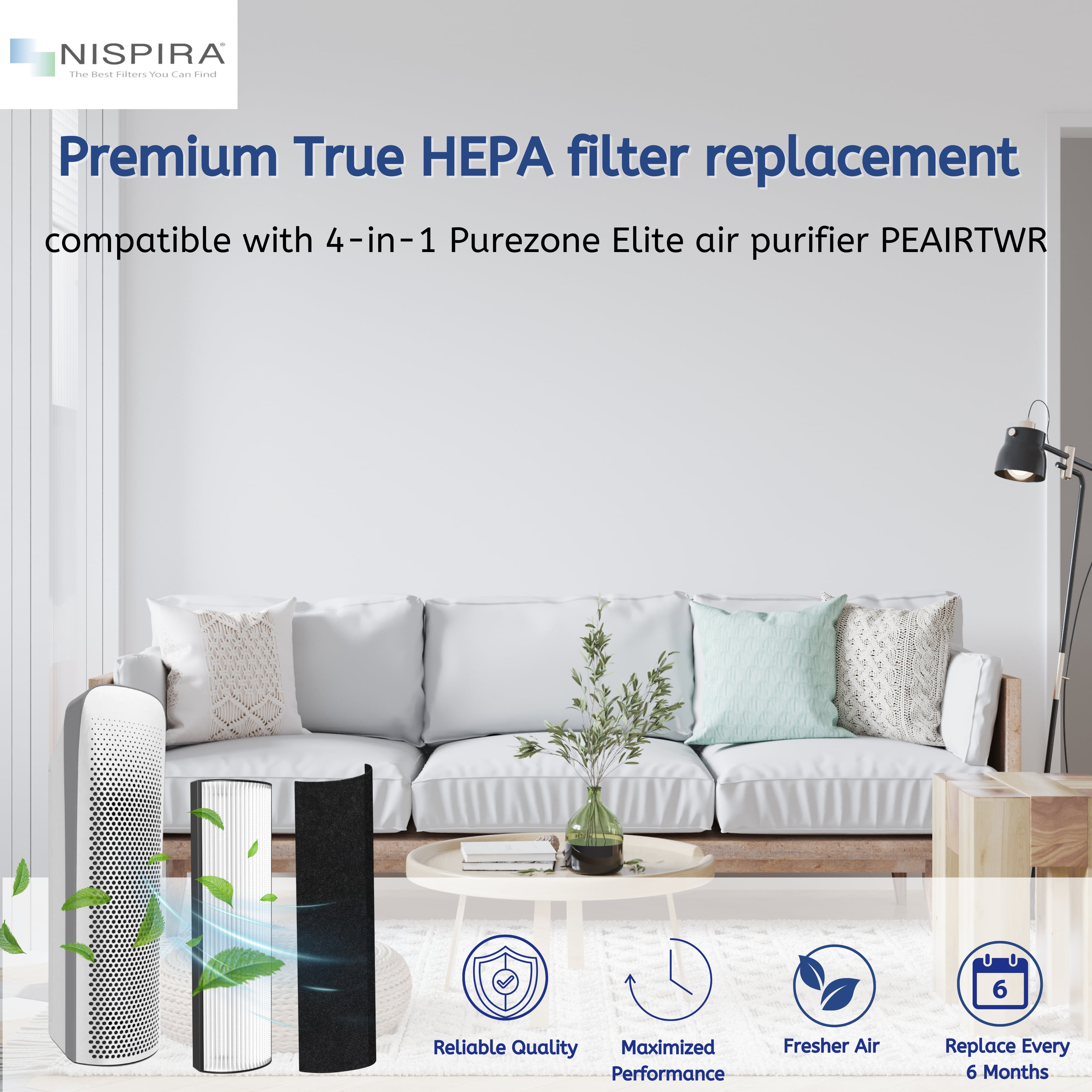 True HEPA Filter For Purezone Elite 4-in-1 Air Purifier PETWRFIL. 1 Set