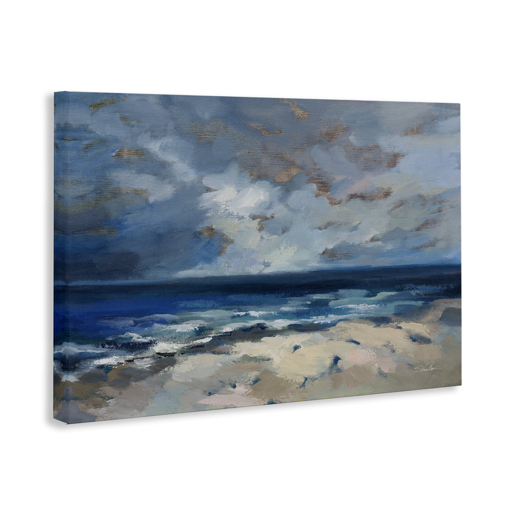 Stupell Industries Beach Before The Storm Nautical & Beach Painting Wrapped Canvas Art Print Wall Art, 24 x 16