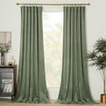thumbnail image 6 of NICETOWN Velvet Curtains for Bedroom, Thermal Insulated Noise Reducing Energy Efficiency Privacy Luxury Velvet Curtains Room Darkening Rod Pocket Drapes, Sage Green, 52"x96", 2 Panels, 6 of 7