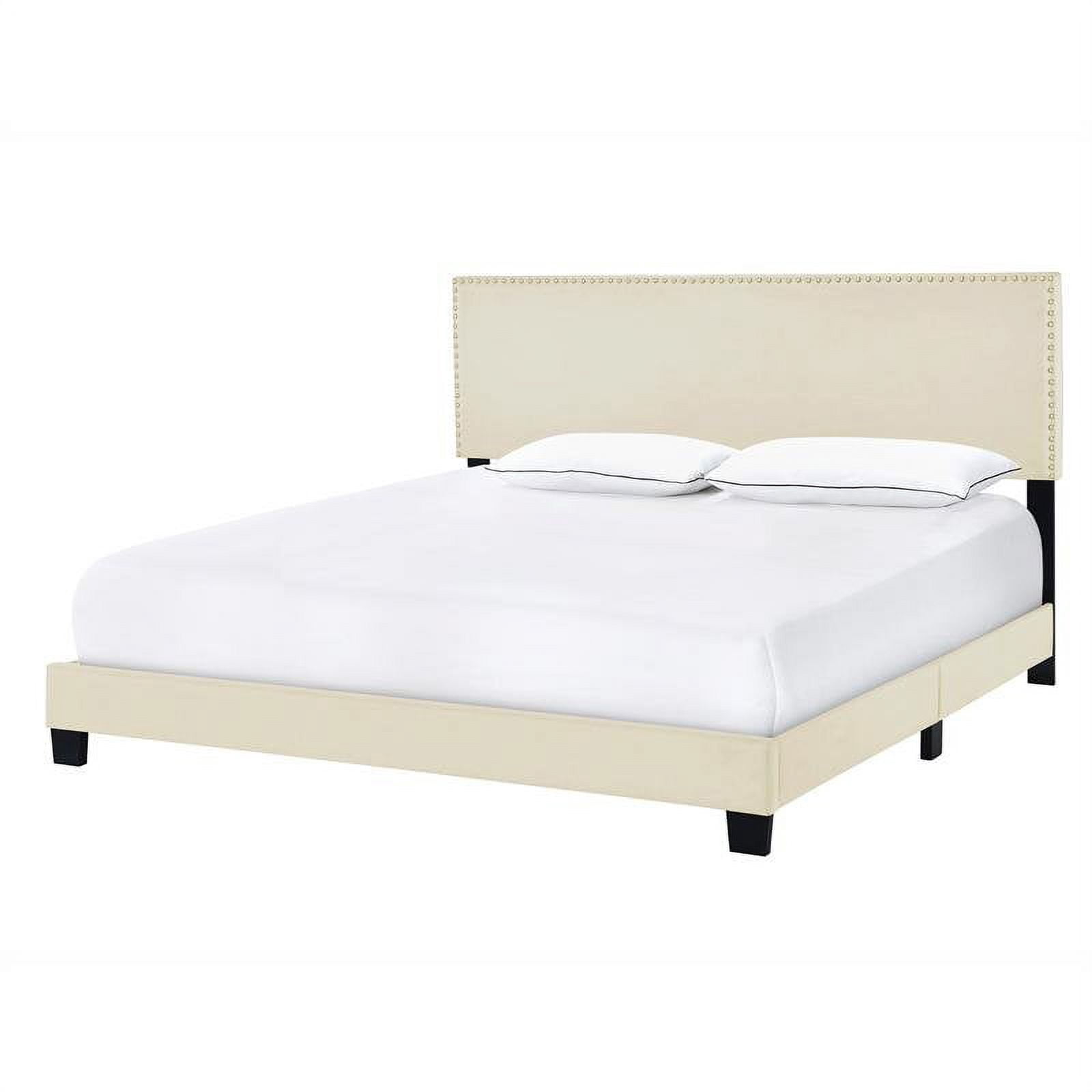 HomeFare Upholstered King Size Nail Head Trimmed Bed Linen