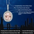 thumbnail image 2 of Gem Stone King 925 Sterling Silver Peach Simulated Morganite Pendant Necklace for Women (5.14 Ct Oval with 18 inch Silver Chain), 2 of 6