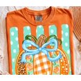 thumbnail image 4 of Coquette Pumpkin Bow Fall T-Shirt, Cute Pumpkin Graphic Tee, Comfort Colors Autumn Shirt, Retro Thanksgiving Halloween Apparel Gift for Her - Yam, 3XL, 4 of 5