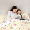 thumbnail image 4 of Erosebridal Fashion Ribbon Kids Bedding Comforter Set 7pcs, Princess Style Queen Bedding Sets, 4 of 7
