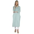 thumbnail image 5 of Phagun Indo WesternSolid Kurti For Women's V-Neck W/ Side Slit Indian Traditional Wear, 5 of 7