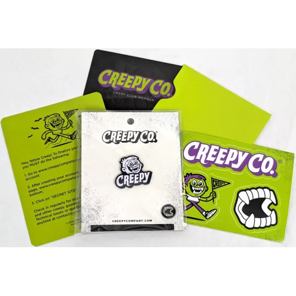 Creepy Co. Creep Club KIT - Exclusive Boz PIN, STICKERS, & "Member" Card OOP