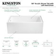 thumbnail image 5 of Aqua Eden VTAP6032L22 60-Inch Acrylic Rectangular 3-Wall Alcove Tub, Left Hand Drain Hole in Glossy White, 5 of 9