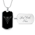thumbnail image 4 of Sacred Geometry Abstract Symbol Triangle Necklace Stainless Steel or 18k Gold Dog Tag, 4 of 8