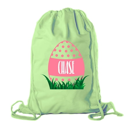 Personalized Easter Basket Bags Cotton Drawstring Backpacks Custom Dots Egg