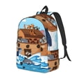 thumbnail image 1 of Easygdp Animals on Noah's Ark for Durable Canvas Laptop Backpack - Adjustable Shoulder Strap, Large Capacity, Fits 15-17in Laptops, for School, Work, Travel-Medium, 1 of 5