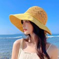 thumbnail image 3 of Visor Hat Breathable Sweet Holiday UV Protection Travel Bowknot Lanyard Solid Color Sunshade Fisherman Hat Women Cap Bucket Hat Sun Hat KHAKI, 3 of 8