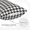 thumbnail image 5 of Balery Houndstooth Black And White Bedding Queen Pillow Cases - Envelope Closure - Soft Brushed Microfiber Fabric - Shrinkage and Fade Resistant Pillow Cases-14"x20", 5 of 9