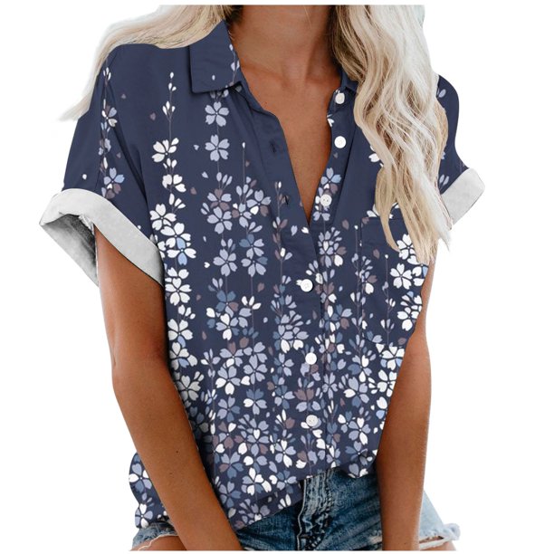 Mujeres Pantalones Cortos Impresos Blusas de Manga Corta Y Top Regular, Vestido de Moda de Verano Casual para Mujeres