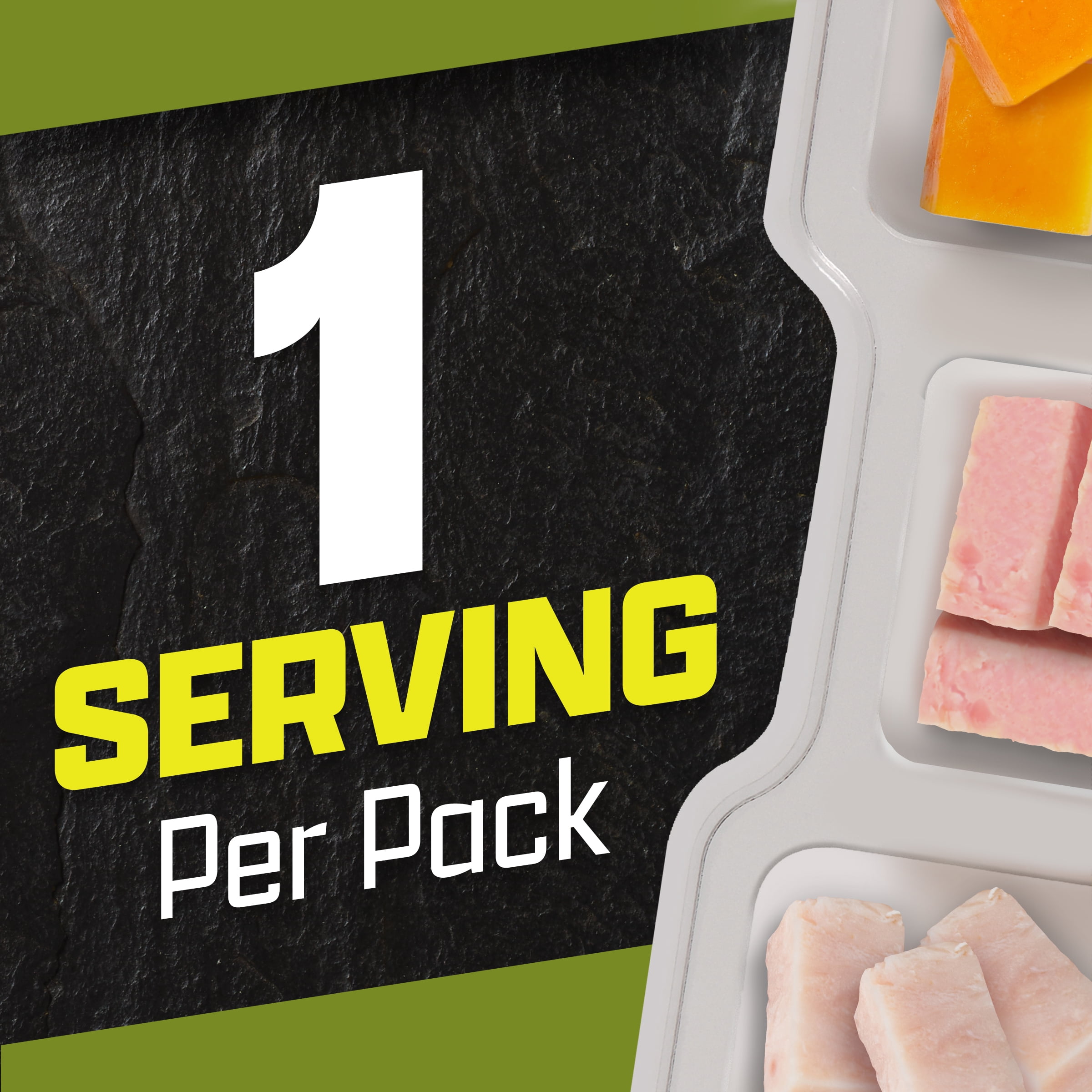 P3 Portable Protein Snack Pack with Turkey, Ham & Cheddar Cheese, 2.3 oz Tray