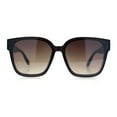 thumbnail image 3 of Womens Inset Lens Large Plastic Rectangle Horn Rim Marble Inlay Sunglasses Brown Yellow - Brown, 3 of 8
