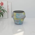 thumbnail image 6 of Accent Flower Vase, Brushstroke Pattern Blue Yellow Ceramic, 10 Inch, 6 of 6