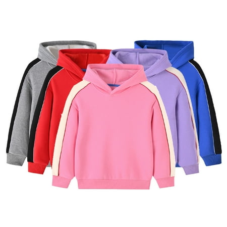 

Esaierr Toddler Unisex Fleece Sweatshirt for Kids Boys Girls Winter Long Sleeves Sweatsuit 1-12 Years Padded Hooded Sweater Solid Color Thickened Tops