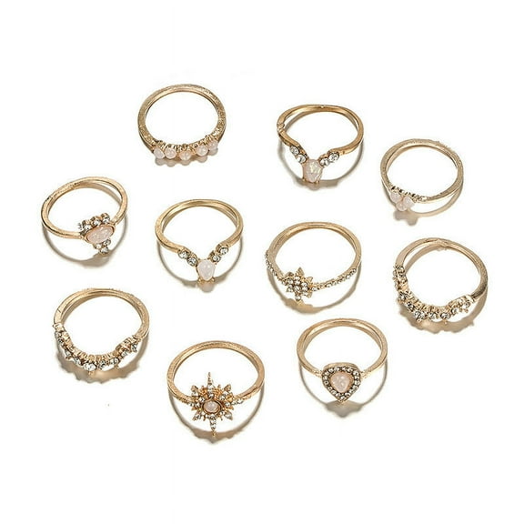 Ladies Fashion Temperament Alloy Ring Set