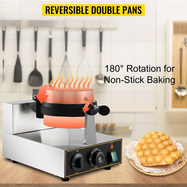 Máquina de gofres de burbujas VEVOR 1200 W con 2 sartenes giratorias de 360 grados