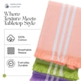 thumbnail image 7 of HEIRLOOM COMFORT Stripe Kitchen Towels 3 Pack, 16x26 Inch, 100% Cotton, Super Absorbent & Quick Dry, Durable, Fringed Dish Towel for Drying Dishes, Washable, Light Orange, Lemon Green, Lavender, 7 of 7