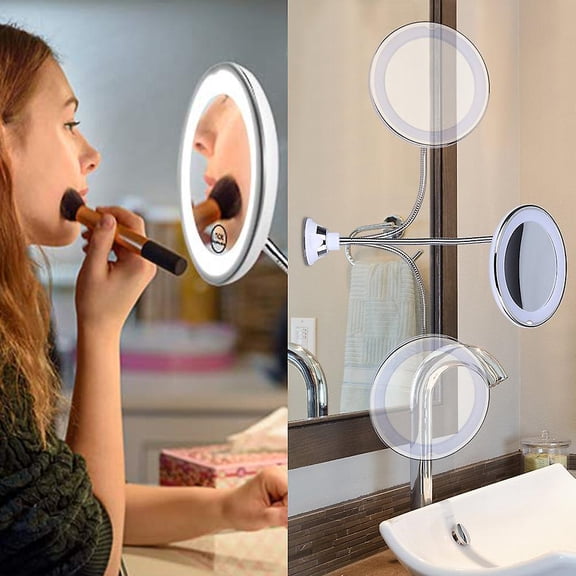 Flexible Gooseneck 11.5" 10X Magnification Led Illuminated Mirror
