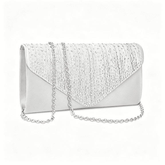 BESTSKY Clutch Purses for Women Evening Bag Formal Rhinestone Handbags for Wedding Party Cocktail Prom Dinner,Silver Clutch