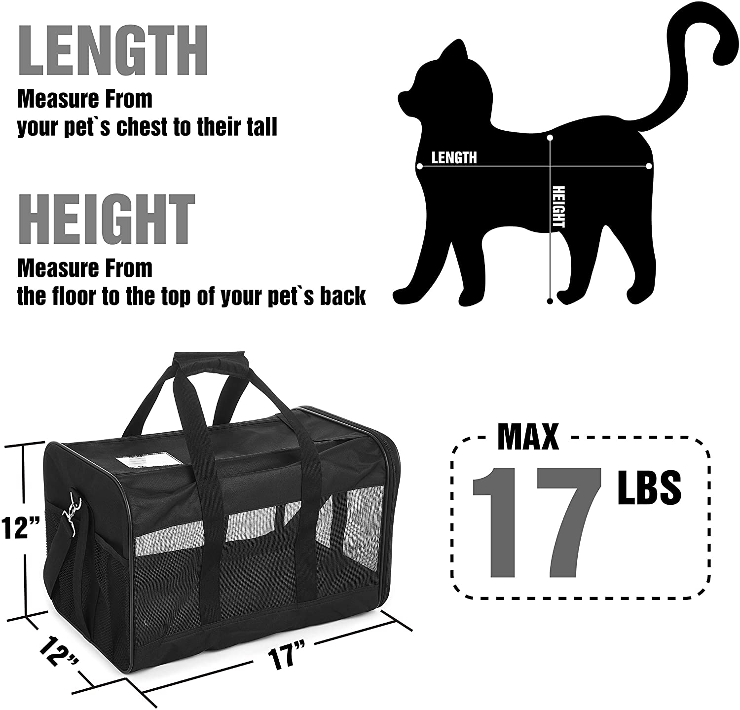 Scratchme Pet Travel Carrier Soft Sided Portable Bag Medium