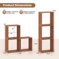 thumbnail image 3 of Costway 1 PCS 3 Cube Storage Organizers Stackable Bookcase Shelves for Small Spaces Teak, 3 of 9