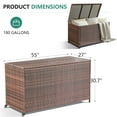 thumbnail image 6 of AVAWING 180 Gallon PE Wicker Storage Box, Patio Deck Box, Outdoor Container, Brown, 6 of 7