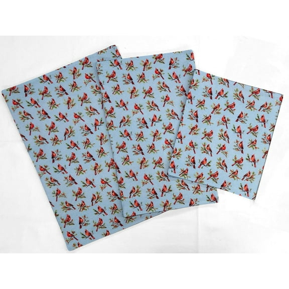 Cardinals Birds & Berries Countertop Appliance Slider Mats by Penny's Needful Things (Blue) 3-Pack