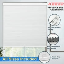 Keego Cordless 100% Blackout Fabric Honeycomb Window Shades, White 22 in x 36 in