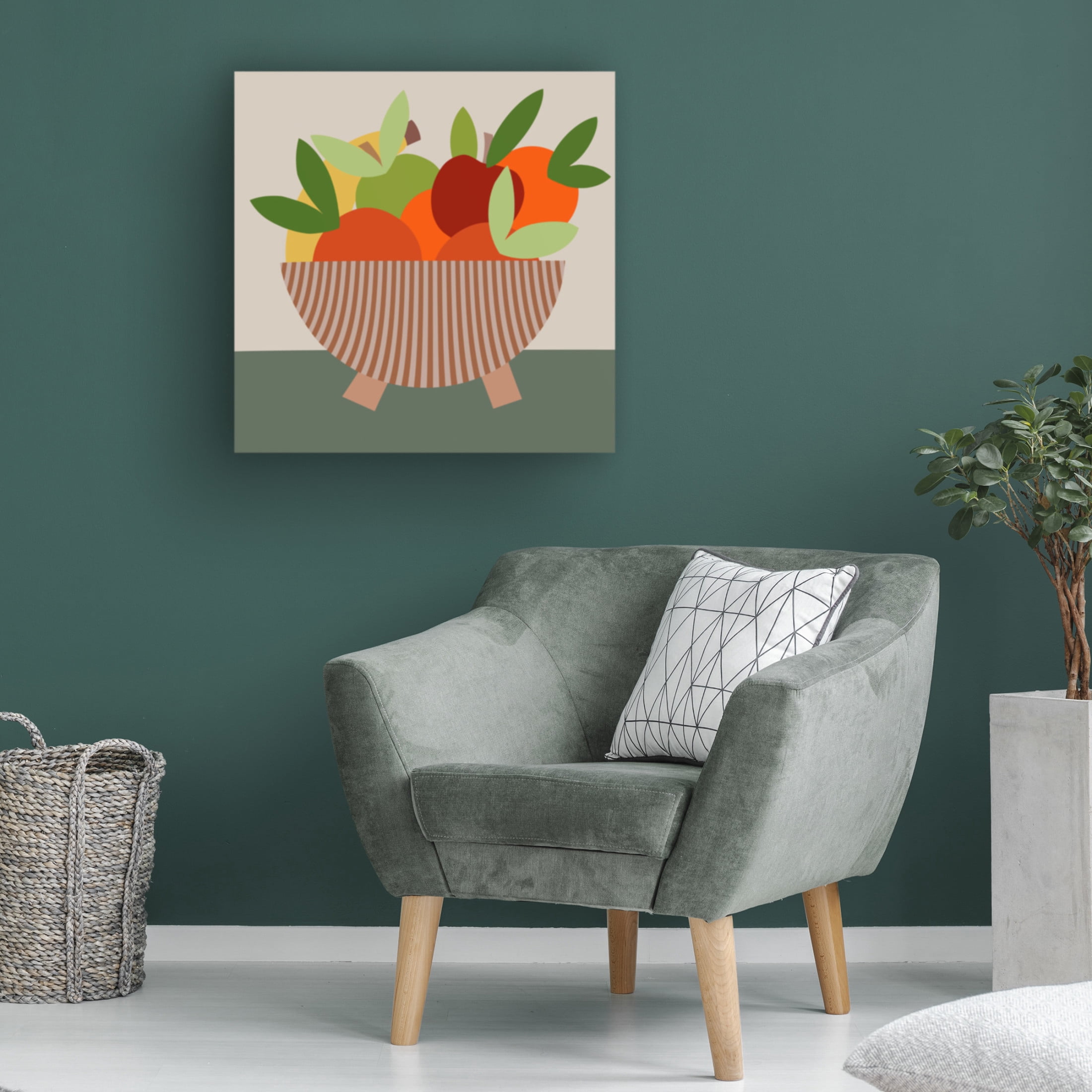 Trademark Fine Art Regina Moore Graphic Fruit Bowl I Canvas Wall Art