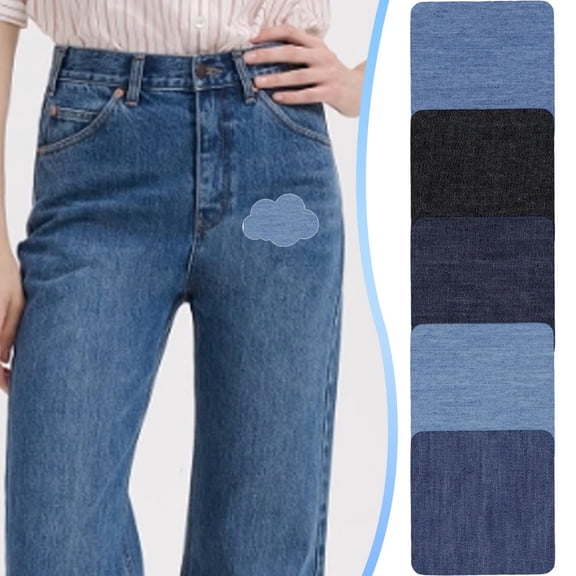 CoreLiving Iron On Patches for Clothes, Durable Fabric Denim Patches for Jeans Repair Kit, Versatile Jean Iron-on Patch for Ripped Pants Inside Thigh, 7.5 X 7.5 CM
