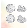 thumbnail image 4 of 4 Pairs /4pcs Locking Sterling Earring Stopper Earing Stud Flower Replacements Lifters Pads for Ears Lady Rings Droopy Stoppers Ear Girl Mm Craft S / Fancy Earrings Women Posts, 4 of 5