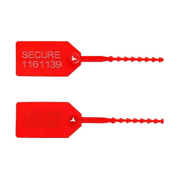 Secure Cable Ties 8 Inch Light-Duty Red Pull Tight Plastic Seal - 100 Pack