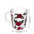 thumbnail image 2 of Yiaed Rose Flowers Print Ceramics Coffee,Large Handle Design,Extra Large Tea and Coffee Cup for Office and Home Mugs, 2 of 6