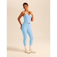 thumbnail image 5 of PISONIC Women 2 Piece Workout Sets V Neck Halter Tank Matching Twist Waist Leggings Yoga Pilates Outfits, 5 of 6