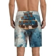 thumbnail image 5 of Salouo Cargo Ship At Sea Pattern Men's Sleep Pajama Shorts,Pajama Bottoms Elastic Waistband Sleep Pajama Short PJ Shorts for Men -Medium, 5 of 6