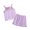 Purple, variant on Summer Girls 2 Outfits, Toddler Girls Clothing Sets, Flower Baby Camisole Top+short Pants Ice Silk Sleeveless Two-Sets