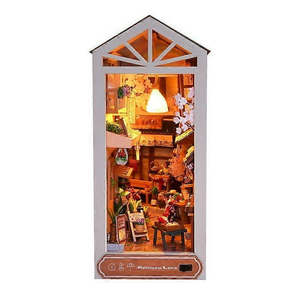 1-piece set of DIY alley after the rain, hand-assembled creative three-dimensional book stand model ornaments, birthday gift puzzle gift, creative puz