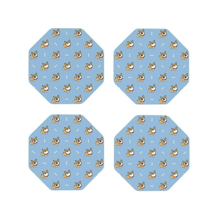 

Leather Coasters with Heat-resistant for Drinks Cute cartoon corgi -标题2 Octagon