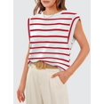 thumbnail image 4 of Huggegwe Haut Femme Été 2024 Décontracté Col Rond Style Urbain Rayé CJB91-127409, 4 of 6