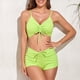 thumbnail image 2 of TFixol Traje de baño de dos piezas para mujer Conjunto de bikini ajustable con cordón acanalado, 2 of 8