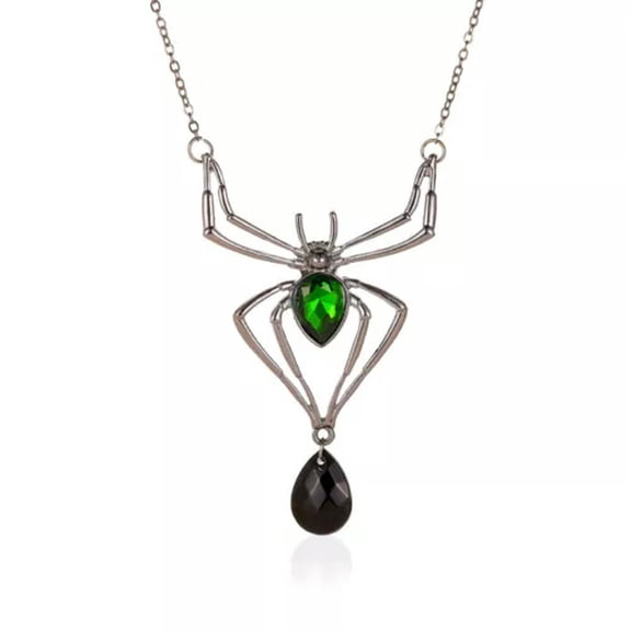 HOOUN Women Spider Ring Silver Plated Crystal Punk Jewelry Adjustable Rings Gift-#3 Necklace