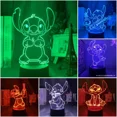 thumbnail image 1 of Lámpara 3D de Lilo & Stitch para niños, luz LED de noche de Anime para decoración de escritorio, dormitorio, regalos de cumpleaños, Manga, puntada de dibujos animados, iluminador, 1 of 5