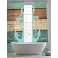 thumbnail image 5 of Turquoise Anchor Sheer Curtains 96 Inch Length 2 Panels Set for Living Room/Bedroom, Nautical Brown Green Retro Wood Grain Curtain Sheers Drapes Rod Pocket Curtains Window Treatment Set 52''x96''x2, 5 of 7