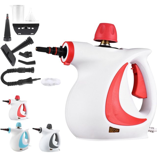 Laytic Steam Cleaner, Handheld Pressurized Steam Cleaner with 9 PCS Accessories, Multi-Purpose Steamer for Home Use, Cleaning Floor, Kitchen, Car, Couch (Red)